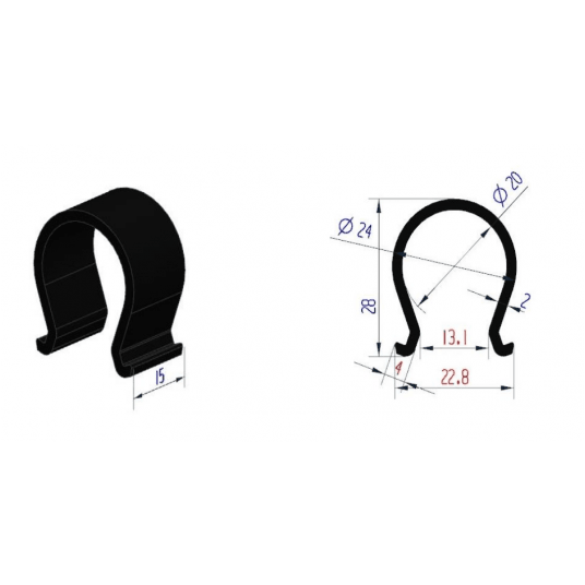 Uchwyt, klips, spinka do kabla solarnego V.3 PV 4-6-10 mm2 1 sztuka