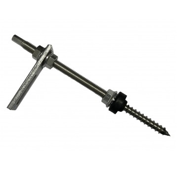 Komplet śruba dwugwintowa do fotowoltaiki M10x200 EPDM z adapterem montażowym